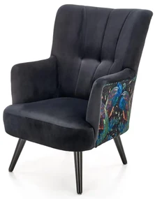 Fotel do salonu PAGONI VELVET czarny HALMAR