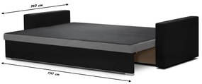 Kanapa sofa 3 os z funkcją spania ASTO1 Brązowy/Beżowy