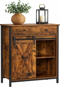 Loftowa komoda z przesuwnymi drzwiami rustykalny brąz C6-P85