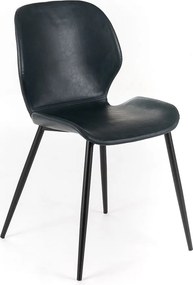 Komplet 4 eleganckich krzeseł ze sztucznej skóry w kolorze zielonym petrol "Liam" miękki w dotyku vintage cm 45x55 83h