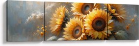 Obraz - Malowanie słoneczników (170x50 cm)