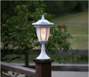 Biała ogrodowa lampa solarna LED Star Trading Flame
