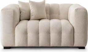 Kanapa dwuosobowa Droma kremowa – stylowa sofa z bawełnianym wypełnieniem
