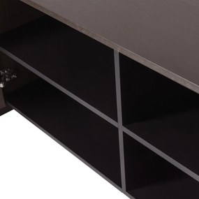 Ciemnobrązowa szafka pod TV w dekorze jesionu 200x53x44 cm Brock – WOOOD