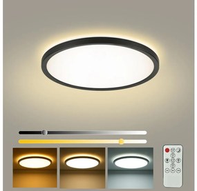 Brilagi - Ściemnialna oprawa LED ULTRA SLIM LED/18W/230V śr. 30 cm czarna + pilot