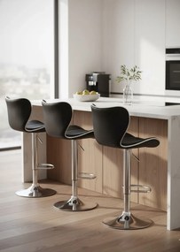 Czarny profilowany tapicerowany hoker kuchenny S1-A73