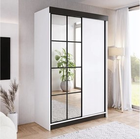 Szafa przesuwna z lustrem BARI 1 Biała 150