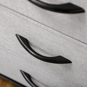 HOMCOM Komoda Sideboard, 6 Szuflad, Szuflady Materiałowe, 80 cm x 30 cm x 62,5 cm, Brąz + Czarny + Szary