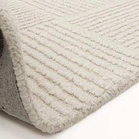 Wełniany dywan tkany ręcznie w kolorze kości słoniowej 120x170 cm Zennith Grid – Asiatic Carpets