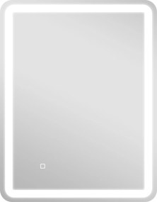 HOMCOM Lustro łazienkowe, podświetlane, sterowanie dotykowe, przeciwmgielne, ściemnialne, 3 kolory światła, 70x90, srebrne