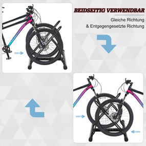 Homcom Uniwersalny Stojak na Rowery Metalowy Czarny Do montażu Akcesoria 60x54x57cm | Aosom PL