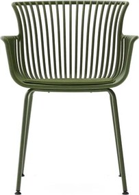 Ciemnozielone metalowe krzesło ogrodowe Surpika – Kave Home