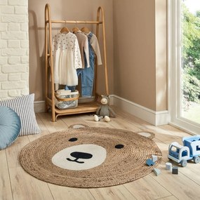 Naturalny dywan dziecięcy z juty 100x100 cm Bertie Bear – Flair Rugs