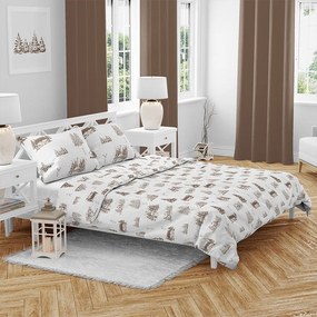 Świąteczna pościel bawełniana Zimowy krajobraz, 140 x 200 cm, 70 x 90 cm