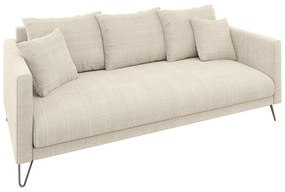 Kremowa sofa z tkaniny szenilowej 200 cm Freya – Ropez