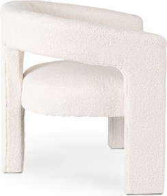 Kremowy fotel nowoczesny boucle S4-P23