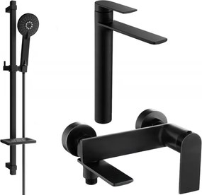 Mexen Zero DQ40 zestaw wannowy, czarny - 7113DQ40-70