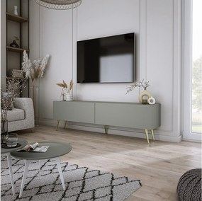 Szafka RTV: Aloe, 140 x 52 x 32 cm, złote nóżki