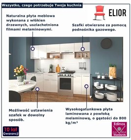 Zestaw mebli kuchennych biały połysk + dąb sonoma - Marit