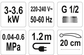 Fala Bateria zlewozmywakowa z elektrycznym podgrzewaczem wody, 20 cm