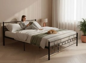 Łóżko metalowe Kingsley 404B, 160x200 cm z wbudowanym stelażem