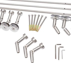 HOMCOM Nowoczesny Daszek nad Drzwi ze Szkła Hartowanego i Stali Nierdzewnej 200x90cm