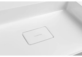 Biała umywalka podwójna z kompozytu mineralnego 96x44 cm Godiva – Sapho