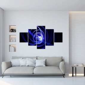 Obraz niebieskich spiral (125x70 cm)