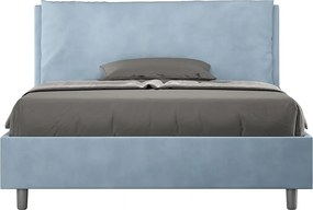 Łóżko bez stelaża tapicerowane 140x200 microfibra błękitny Antea Large