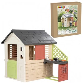 Smoby domek nature z kuchnią + 17 akcesoriów