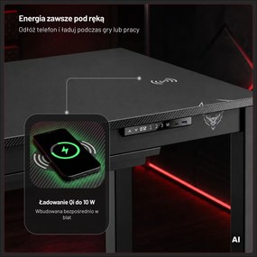 Biurko gamingowe z elektryczną regulacją wysokości Diablo X-Rift 120x63 cm, czarne