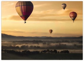 Obraz na szkle - latające balony (70x50 cm)