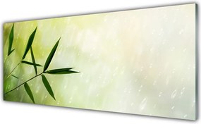 Szkło do Kuchni na Ścianę Liście W Strugach Deszczu