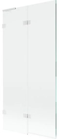 Mexen Lunar L parawan nawannowy 2-skrzydłowy lewy 90 x 150 cm, transparent, biały - 897L-090-100-20-00-L
