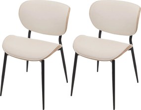 Krzesło do jadalni MCW-O45 (zestaw 2 sztuk),  naturalny, biały