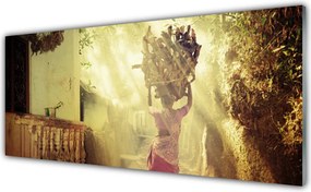 Panel Szklany Artystyczny Portret Na Drewnie