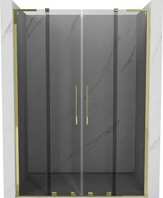 Mexen Velar L Duo drzwi prysznicowe rozsuwane 160 cm, grafit, złote - 871-160-003-42-50