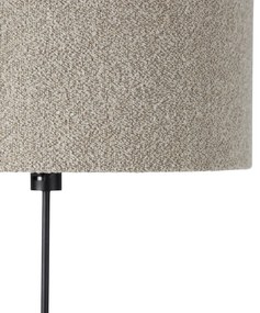 Lampa podłogowa czarna regulowana z abażurem boucle taupe 50 cm - ParteDesignerski Oswietlenie wewnetrzne