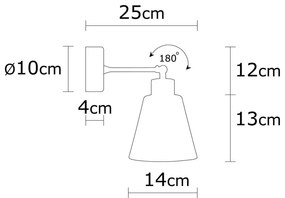 Czerwono-naturalny kinkiet ø 14 cm Manavgat – Opviq lights