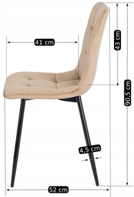 Zestaw Stół Okrągły LINO 100 cm Dąb Złoty/Czarny i 4 Krzesła Tapicerowane do Jadalni PERU Beżowe Welurowe Nowoczesne Loft