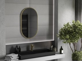 Mexen Loft lustro łazienkowe owalne 85 x 50 cm, rama złota - 9851-085-050-000-50