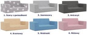 Jasnoszara sofa dla dzieci z pluszowym pokrowcem - Hallker 3X