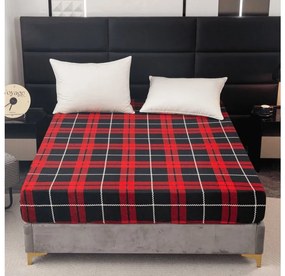 PrzytulneMieszkanie.pl PrzytulneMieszkanie.pl PrzytulneMieszkanie.pl Zestaw pościeli z mikropluszu + prześcieradło 90x200 cm ALBURY czerwone, pojedyncze łóżko