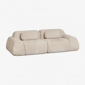 Sofa Modułowy 2-częściowy Z Tkaniny Chenilla Pakowany Próżniowo Merida Szenila Gruba Beż Tapioka - Sklum