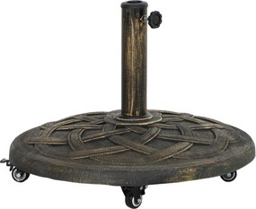 Outsunny Betonowy stojak na parasol z kółkami, okrągły uchwyt, stojak pod parasol 34/38/48mm