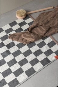 Antracytowo-beżowy dywanik łazienkowy pod prysznic z bio bawełny 50x80 cm Retro – Mette Ditmer Denmark