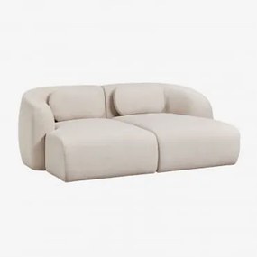 Sofa Modułowy Z Szezlongiem 2-częściowy Z Tkaniny Chenille Coquette Szenila Kremowy Beż - Sklum