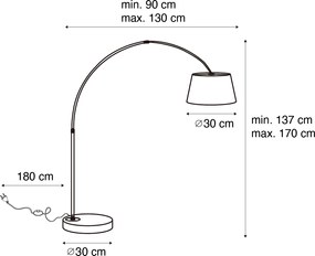 Inteligentna nowoczesna lampa łukowa czarna w tym Wifi A60 - Arc Basic