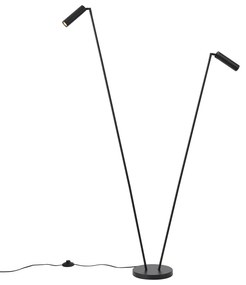 Nowoczesna lampa podłogowa czarna 2-źródła światła GU10 35mm - Thomas Nowoczesny Oswietlenie wewnetrzne