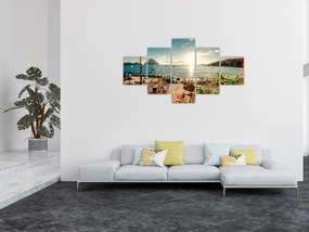 Obraz - Plaża z ludźmi (125x70 cm)